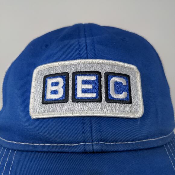 BEC Snapback Meshback Hat Embroidered Logo American Flag Blue White - Picture 4 of 11